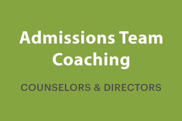 ⏱ <i>Weekly or Monthly Meetings</i></br></br>Admissions coaching from Inroads will examine your existing internal practices and processes for improvement. We work directly with the admissions team and leadership to address these while exploring new developments in the industry together.